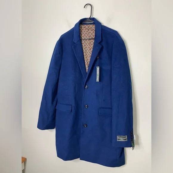 PAISLEY AND GRAY NWT SAPPHIRE Wool TOP COAT SIZE XXL MSRP $220 SLIM FIT - Picture 5 of 10